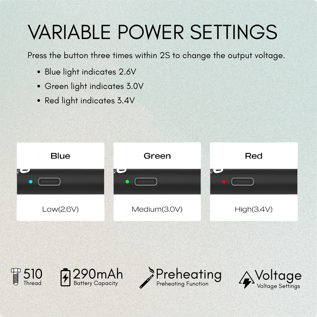 510 Battery Variable Tempature